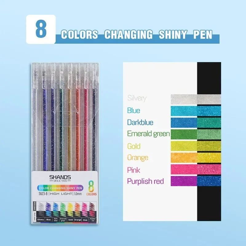 Buy The Best By Artsulli - Art is Long Life Short - 8/12/18 Colors Glitter Gel Pen Set Stationery Iitems 1.0mm Pens DIY Writing Drawing