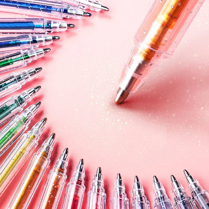 Buy The Best By Artsulli - Art is Long Life Short - 8/12/18 Colors Glitter Gel Pen Set Stationery Iitems 1.0mm Pens DIY Writing Drawing