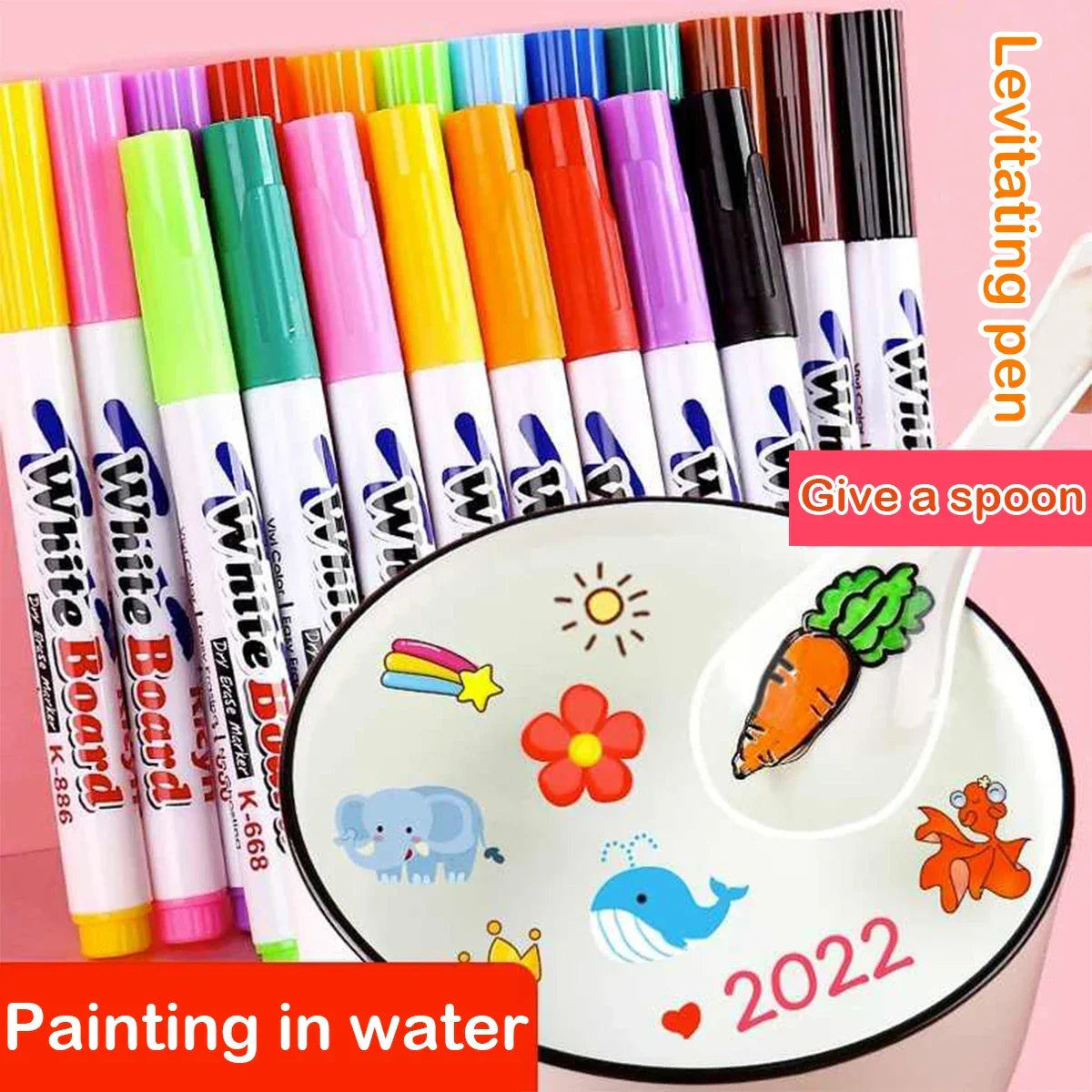 Buy The Best By Artsulli - Art is Long Life Short - 8/12Pcs Color Floating Pen for Water Painting Erasable Whiteboard Stationery School