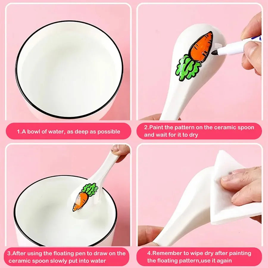 Buy The Best By Artsulli - Art is Long Life Short - 8/12Pcs Color Floating Pen for Water Painting Erasable Whiteboard Stationery School