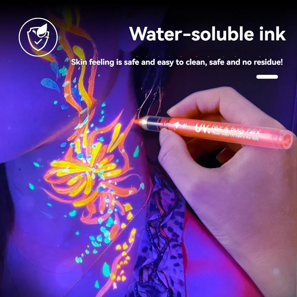 Buy The Best By Artsulli - Art is Long Life Short - 8 Colors/set Neon UV Fluorescent Acrylic Paint Pens Markers Glow in Dark Bright DIY