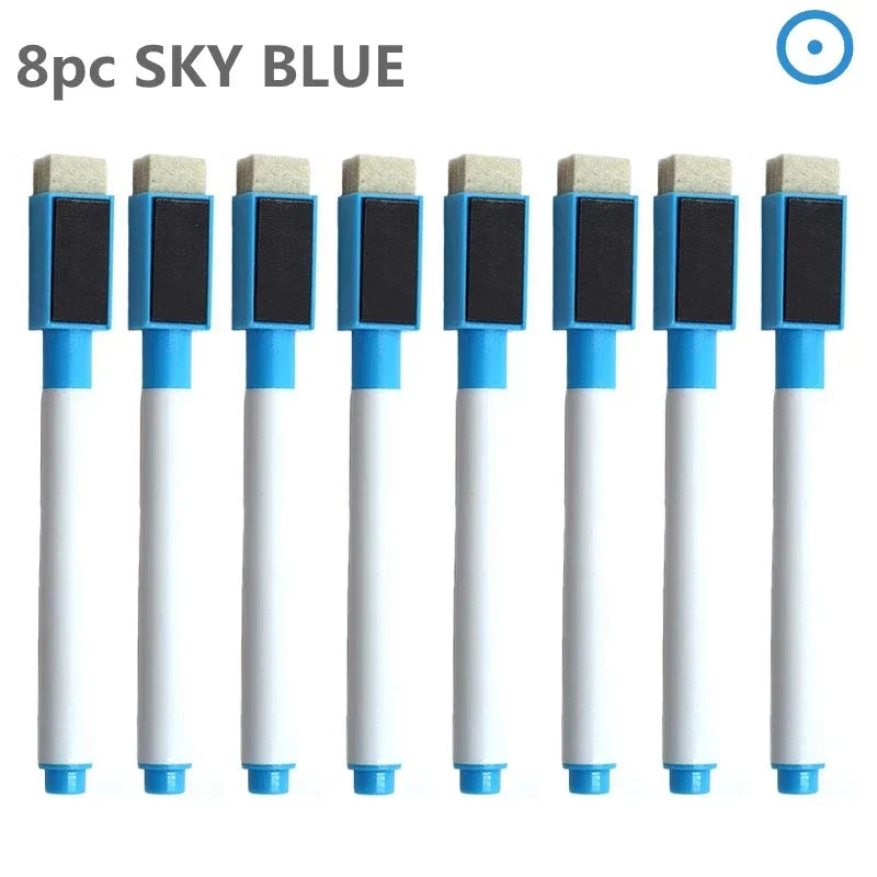 Buy The Best By Artsulli - Art is Long Life Short - 8PC Magnetic Colorful Whiteboard Pen Black White Board Markers Built In Eraser School