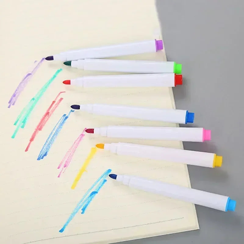 Buy The Best By Artsulli - Art is Long Life Short - 8PC Magnetic Colorful Whiteboard Pen Black White Board Markers Built In Eraser School