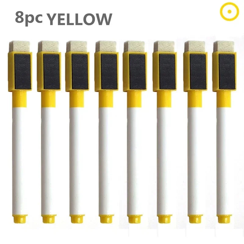 Buy The Best By Artsulli - Art is Long Life Short - 8PC Magnetic Colorful Whiteboard Pen Black White Board Markers Built In Eraser School