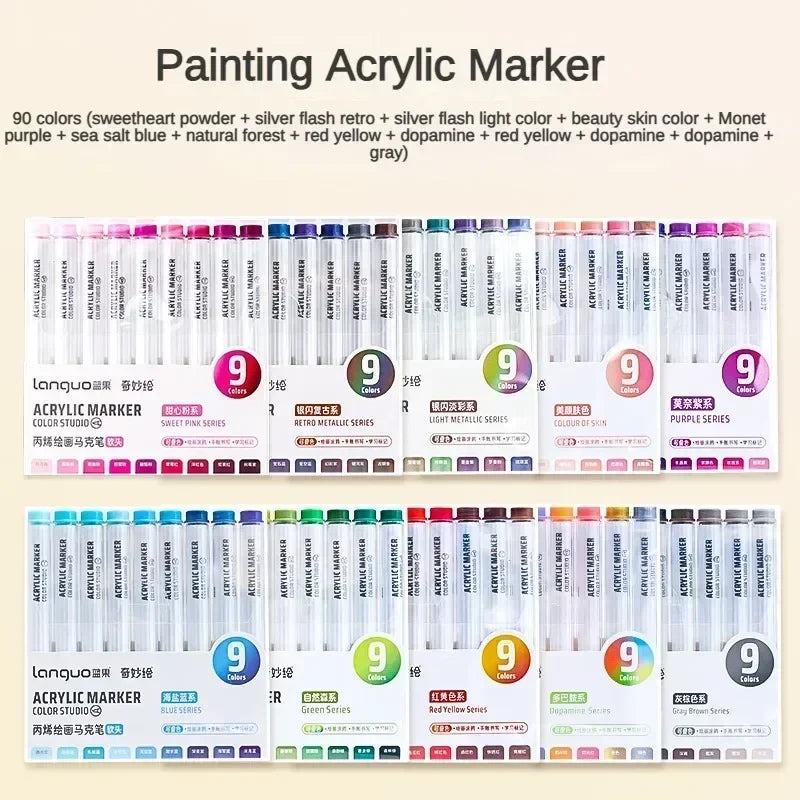 Buy The Best By Artsulli - Art is Long Life Short - 9/144 Colors Acrylic Paint Marker Pen DIY Painting Drawing for Card Ceramic Stone Mug