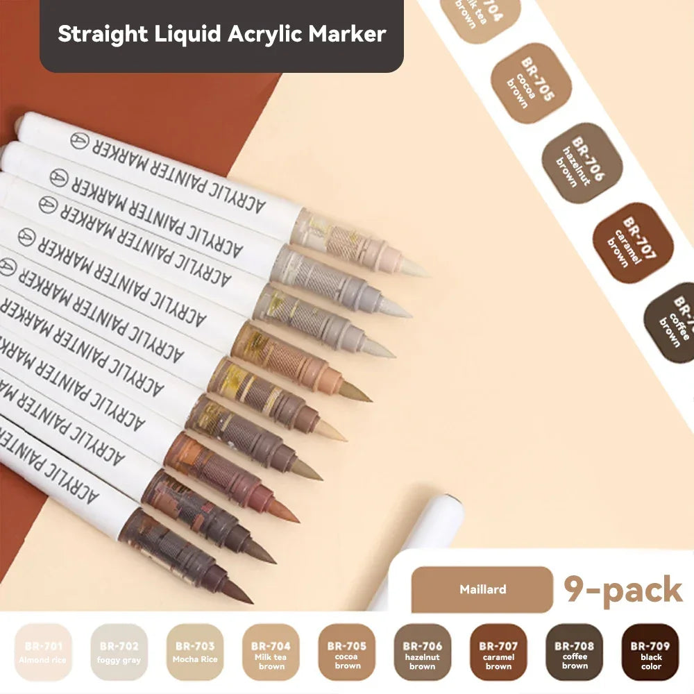 Buy The Best By Artsulli - Art is Long Life Short - 9colors/Set Acrylic Paint Pens Brush Marker Pen for Rock