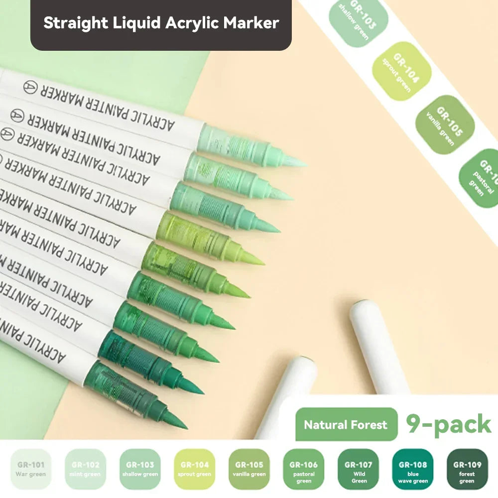 Buy The Best By Artsulli - Art is Long Life Short - 9colors/Set Acrylic Paint Pens Brush Marker Pen for Rock