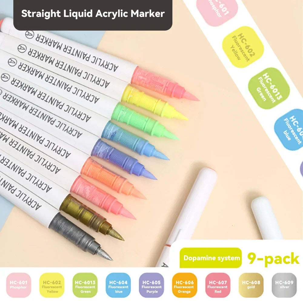 Buy The Best By Artsulli - Art is Long Life Short - 9colors/Set Acrylic Paint Pens Brush Marker Pen for Rock