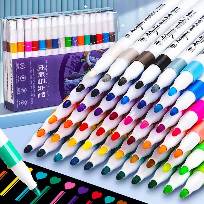 Buy The Best By Artsulli - Art is Long Life Short - Acrylic Marker 12-80 Colors Pen Set for Draw Sketching Paint Markers Graffiti Stone