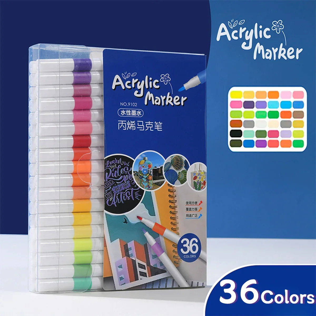Buy The Best By Artsulli - Art is Long Life Short - Acrylic Marker 12-80 Colors Pen Set for Draw Sketching Paint Markers Graffiti Stone