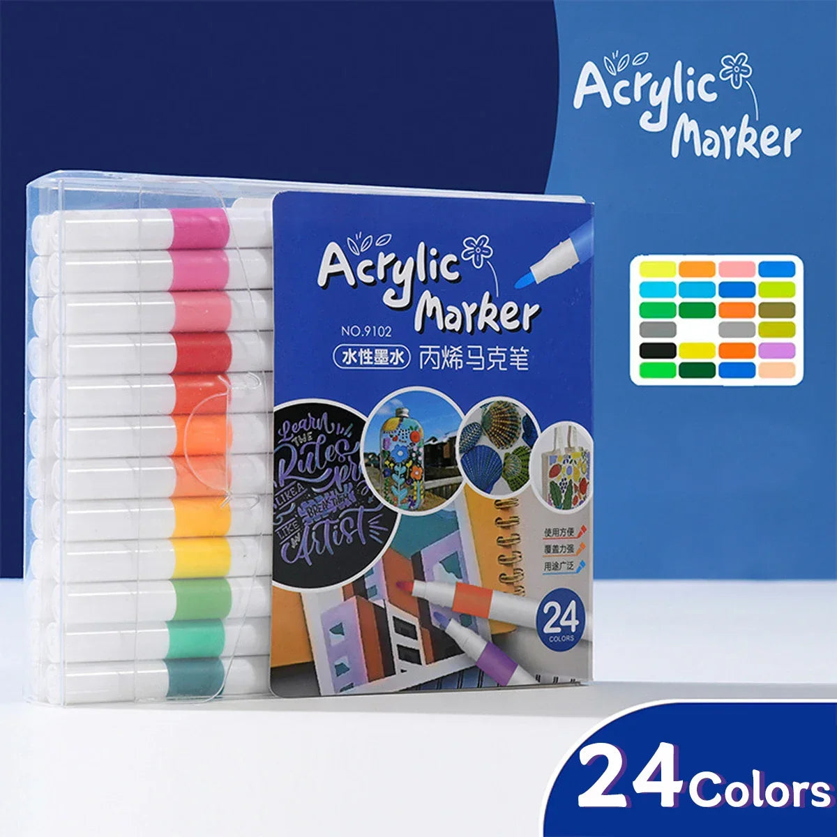 Buy The Best By Artsulli - Art is Long Life Short - Acrylic Marker 12-80 Colors Pen Set for Draw Sketching Paint Markers Graffiti Stone