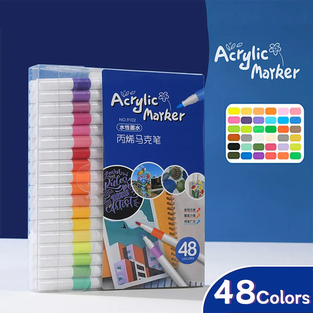 Buy The Best By Artsulli - Art is Long Life Short - Acrylic Marker 12-80 Colors Pen Set for Draw Sketching Paint Markers Graffiti Stone