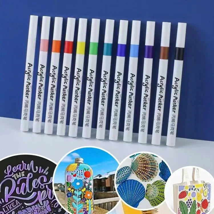 Buy The Best By Artsulli - Art is Long Life Short - Acrylic Marker 12-80 Colors Pen Set for Draw Sketching Paint Markers Graffiti Stone