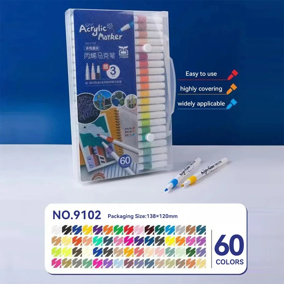 Buy The Best By Artsulli - Art is Long Life Short - Acrylic marker pen set/12-60 colors/multi-purpose art watercolor pen/quick