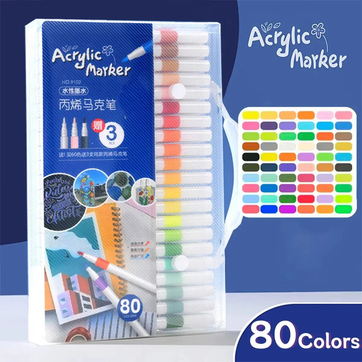 Buy The Best By Artsulli - Art is Long Life Short - Acrylic marker pen set/12-60 colors/multi-purpose art watercolor pen/quick
