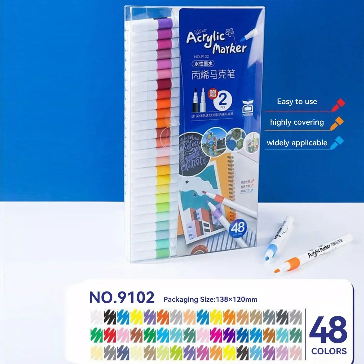 Buy The Best By Artsulli - Art is Long Life Short - Acrylic marker pen set/12-60 colors/multi-purpose art watercolor pen/quick