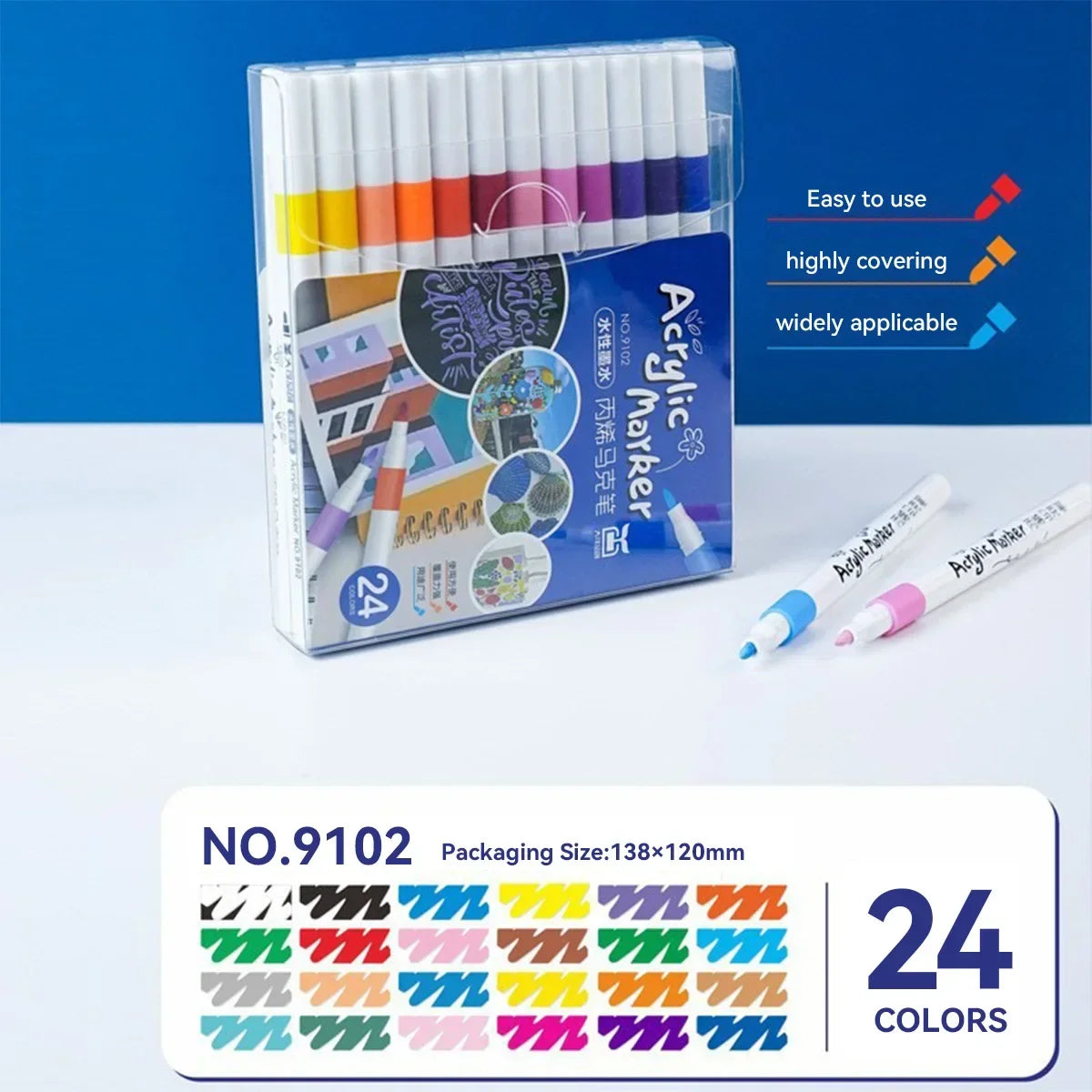 Buy The Best By Artsulli - Art is Long Life Short - Acrylic marker pen set/12-60 colors/multi-purpose art watercolor pen/quick