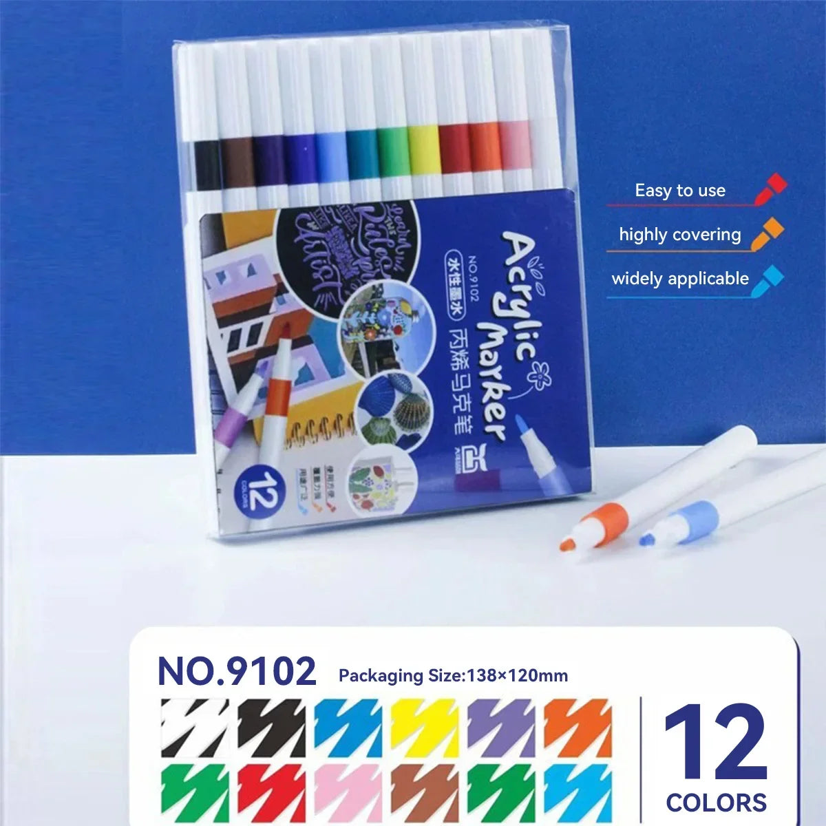 Buy The Best By Artsulli - Art is Long Life Short - Acrylic marker pen set/12-60 colors/multi-purpose art watercolor pen/quick