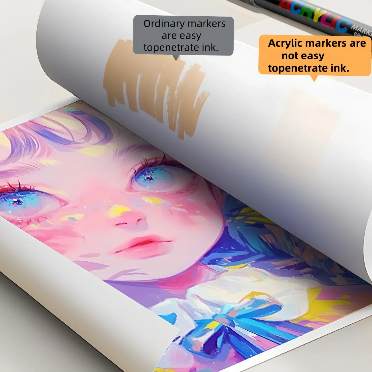 Buy The Best By Artsulli - Art is Long Life Short - Acrylic Paint Markers Set Soft Brush Tip for Wood Rock Glass Canvas Stone Supplies,Back
