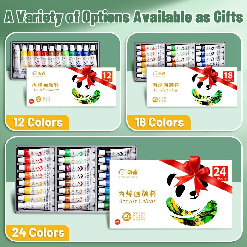 Buy The Best By Artsulli - Art is Long Life Short - Acrylic Paint Set 12/18/24 Colors 5ml/0.17oz,Water-Proof Portable Rich Pigments for DlY