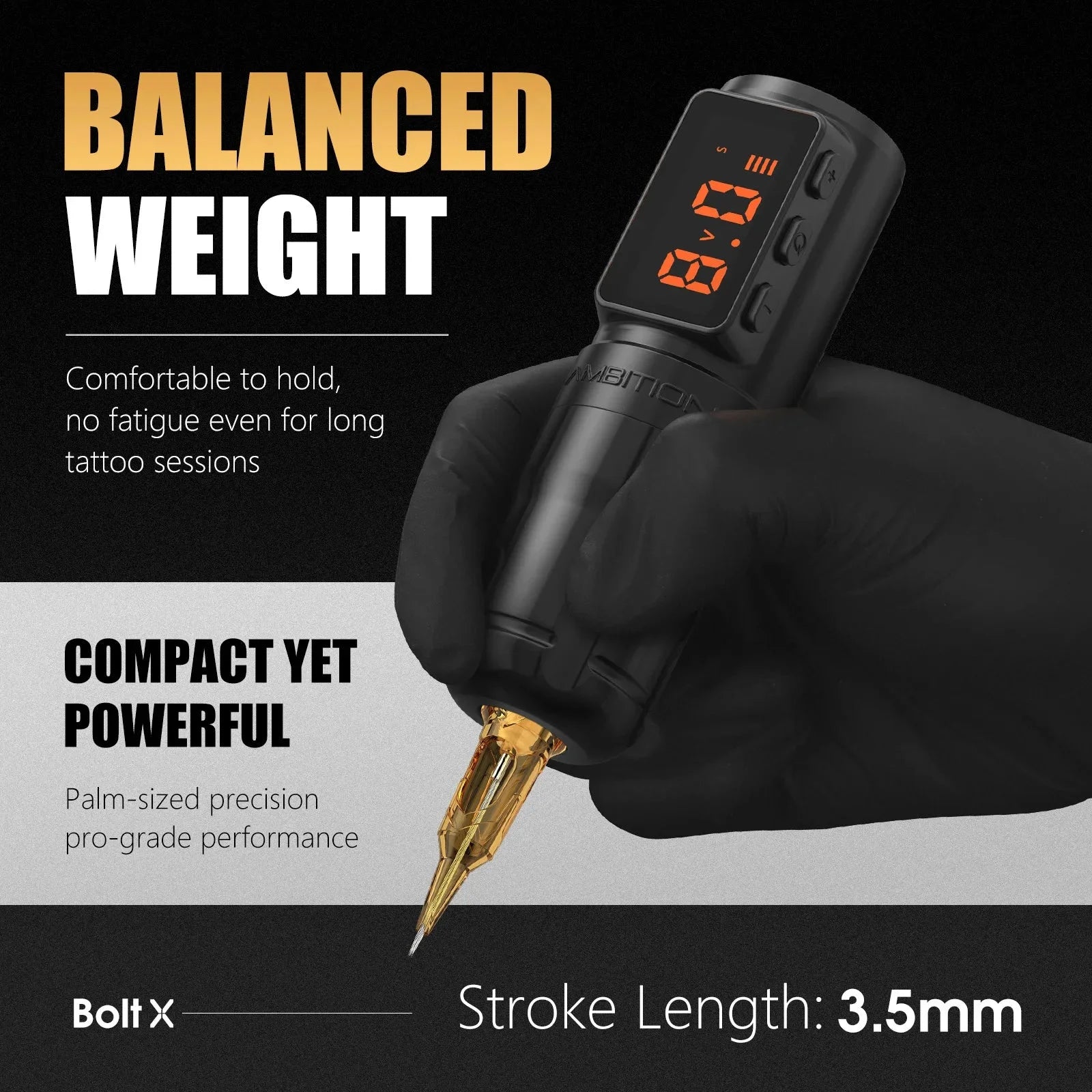 Buy The Best By Artsulli - Art is Long Life Short - Ambition Bolt-X 1600mAh Coreless Motor Tattoo Machine Pen Wireless Power Supply