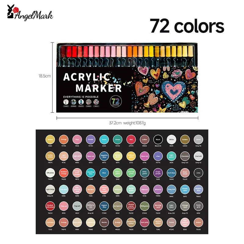 Buy The Best By Artsulli - Art is Long Life Short - AngelMark Acrylic Marker Pen Double Headed Waterproof Painting Supplies School