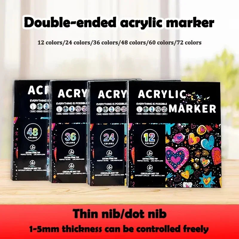 Buy The Best By Artsulli - Art is Long Life Short - AngelMark Acrylic Marker Pen Double Headed Waterproof Painting Supplies School