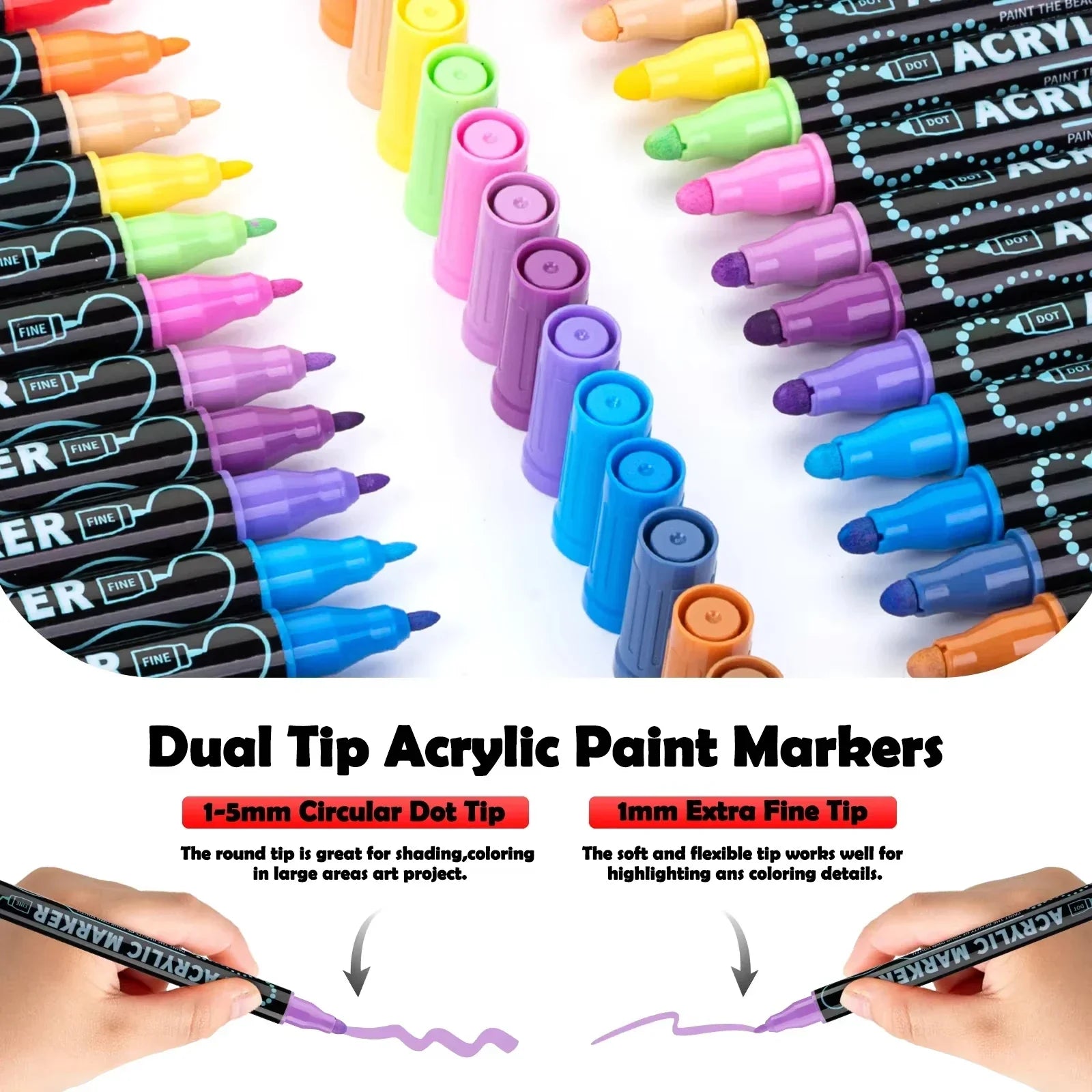 Buy The Best By Artsulli - Art is Long Life Short - AngelMark Acrylic Marker Pen Double Headed Waterproof Painting Supplies School
