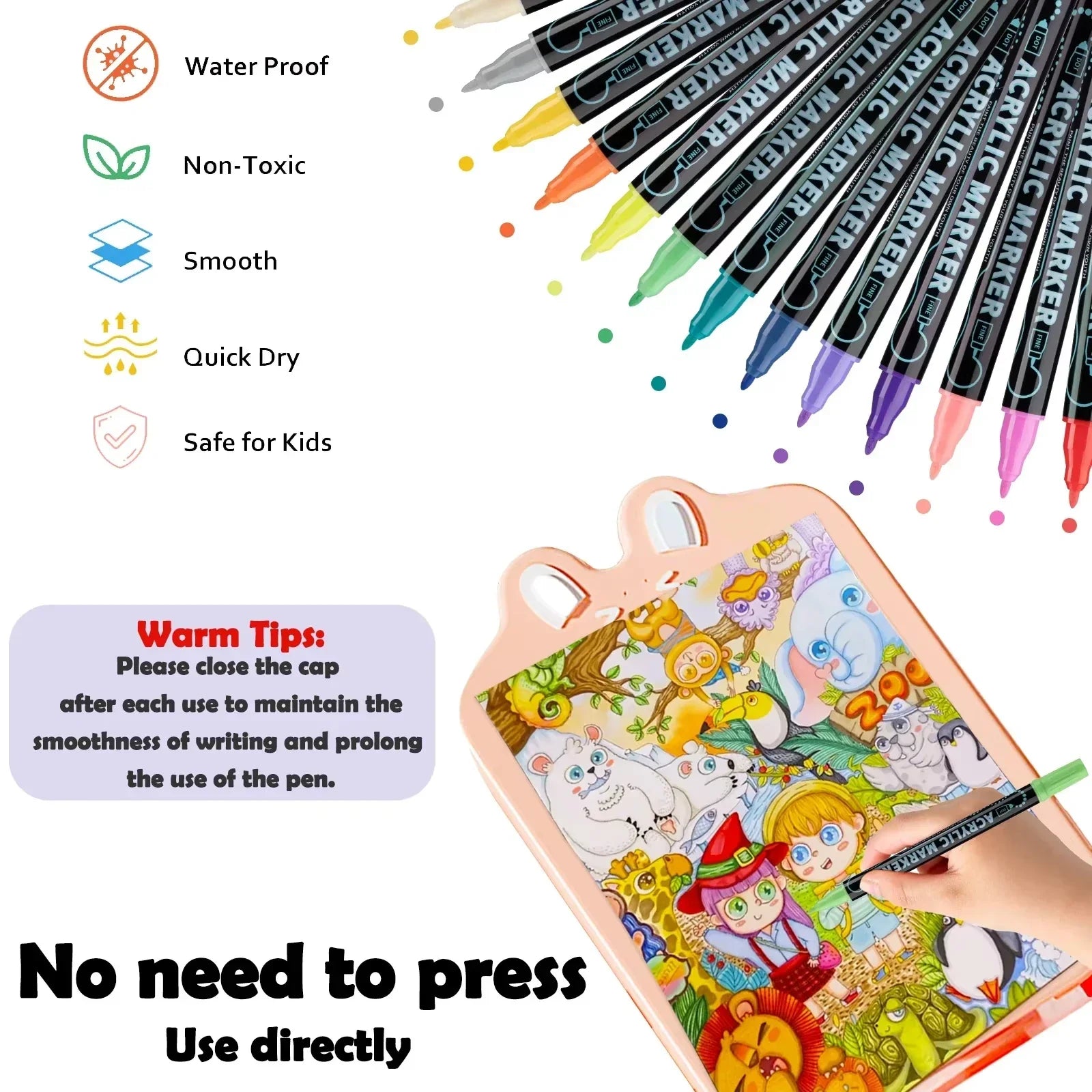 Buy The Best By Artsulli - Art is Long Life Short - AngelMark Acrylic Marker Pen Double Headed Waterproof Painting Supplies School