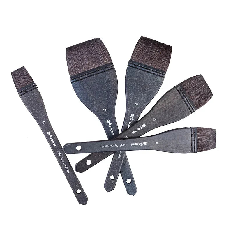 Buy The Best By Artsulli - Art is Long Life Short - ArtSecret High Grade 2570 Watercolor Drawing Big Black Brush Mix Squirrel Hair Wooden