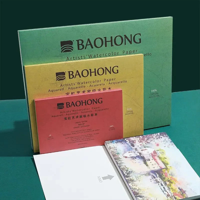 Buy The Best By Artsulli - Art is Long Life Short - Baohong 100% Cotton Artist Watercolor Paper 300g 20sheets Professional Sketchbook Pad