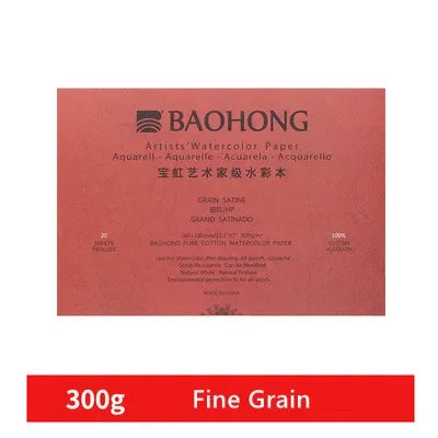 Buy The Best By Artsulli - Art is Long Life Short - Baohong 100% Cotton Artist Watercolor Paper 300g 20sheets Professional Sketchbook Pad