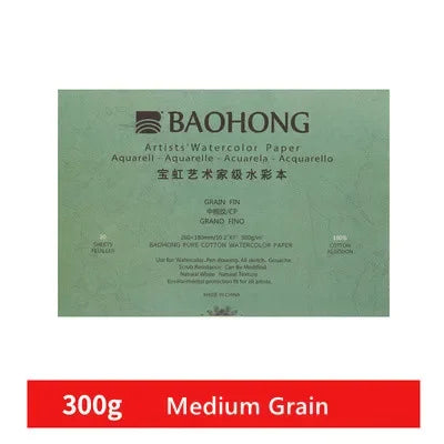 Buy The Best By Artsulli - Art is Long Life Short - Baohong 100% Cotton Artist Watercolor Paper 300g 20sheets Professional Sketchbook Pad
