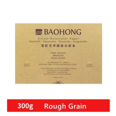 Buy The Best By Artsulli - Art is Long Life Short - Baohong 100% Cotton Artist Watercolor Paper 300g 20sheets Professional Sketchbook Pad