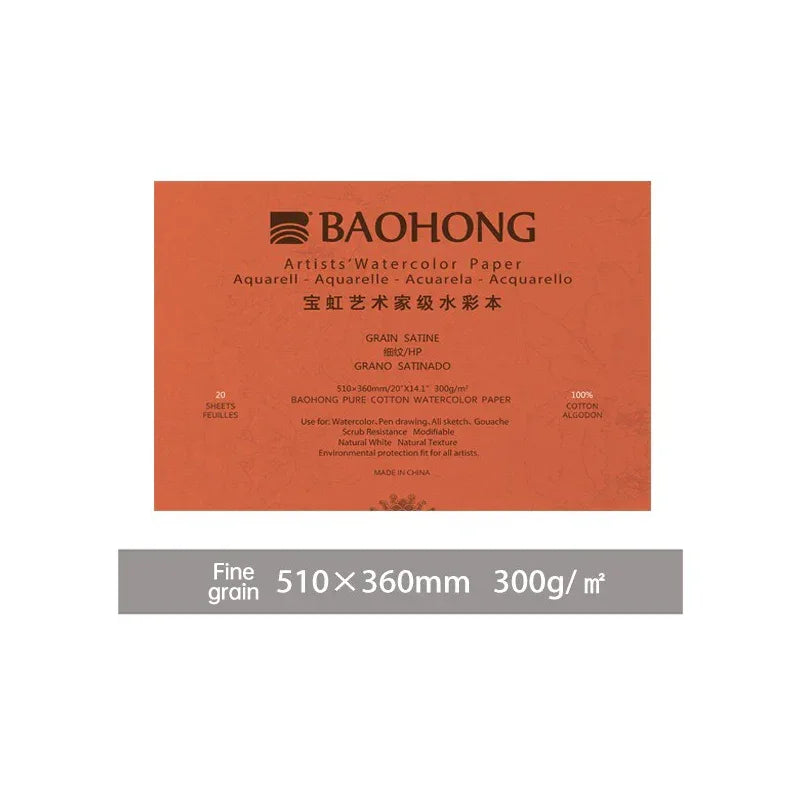 Buy The Best By Artsulli - Art is Long Life Short - Baohong 300g 100% Cotton Artist Watercolor Drawing Paper Pad 20sheets Aquarell