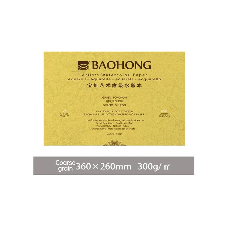 Buy The Best By Artsulli - Art is Long Life Short - Baohong 300g 100% Cotton Artist Watercolor Drawing Paper Pad 20sheets Aquarell