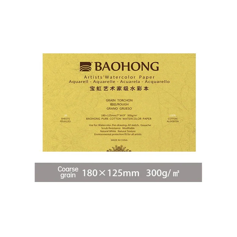 Buy The Best By Artsulli - Art is Long Life Short - Baohong 300g 100% Cotton Artist Watercolor Drawing Paper Pad 20sheets Aquarell