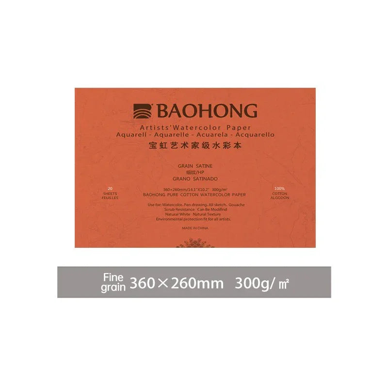 Buy The Best By Artsulli - Art is Long Life Short - Baohong 300g 100% Cotton Artist Watercolor Drawing Paper Pad 20sheets Aquarell