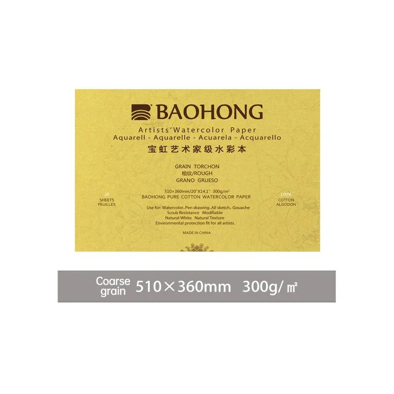 Buy The Best By Artsulli - Art is Long Life Short - Baohong 300g 100% Cotton Artist Watercolor Drawing Paper Pad 20sheets Aquarell