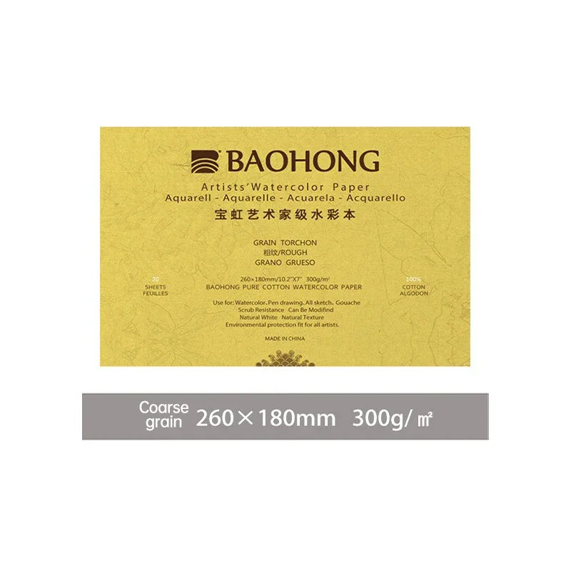 Buy The Best By Artsulli - Art is Long Life Short - Baohong 300g 100% Cotton Artist Watercolor Drawing Paper Pad 20sheets Aquarell
