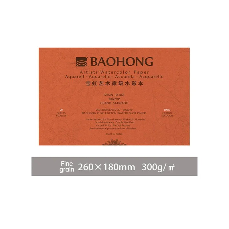 Buy The Best By Artsulli - Art is Long Life Short - Baohong 300g 100% Cotton Artist Watercolor Drawing Paper Pad 20sheets Aquarell