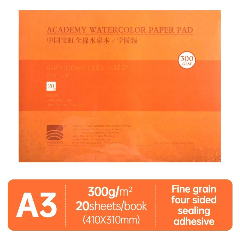 Buy The Best By Artsulli - Art is Long Life Short - Baohong Academy Watercolor Book 100% Cotton Sketchbook 300g Drawing Paper 32K 16K 8K