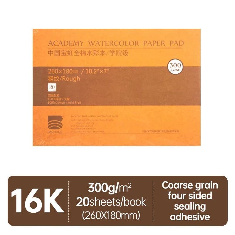 Buy The Best By Artsulli - Art is Long Life Short - Baohong Academy Watercolor Book 100% Cotton Sketchbook 300g Drawing Paper 32K 16K 8K