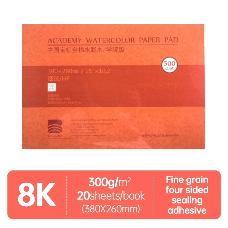 Buy The Best By Artsulli - Art is Long Life Short - Baohong Academy Watercolor Book 100% Cotton Sketchbook 300g Drawing Paper 32K 16K 8K