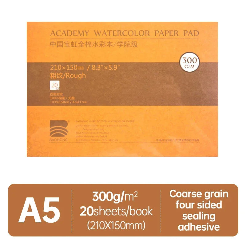 Buy The Best By Artsulli - Art is Long Life Short - Baohong Academy Watercolor Book 100% Cotton Sketchbook 300g Drawing Paper 32K 16K 8K