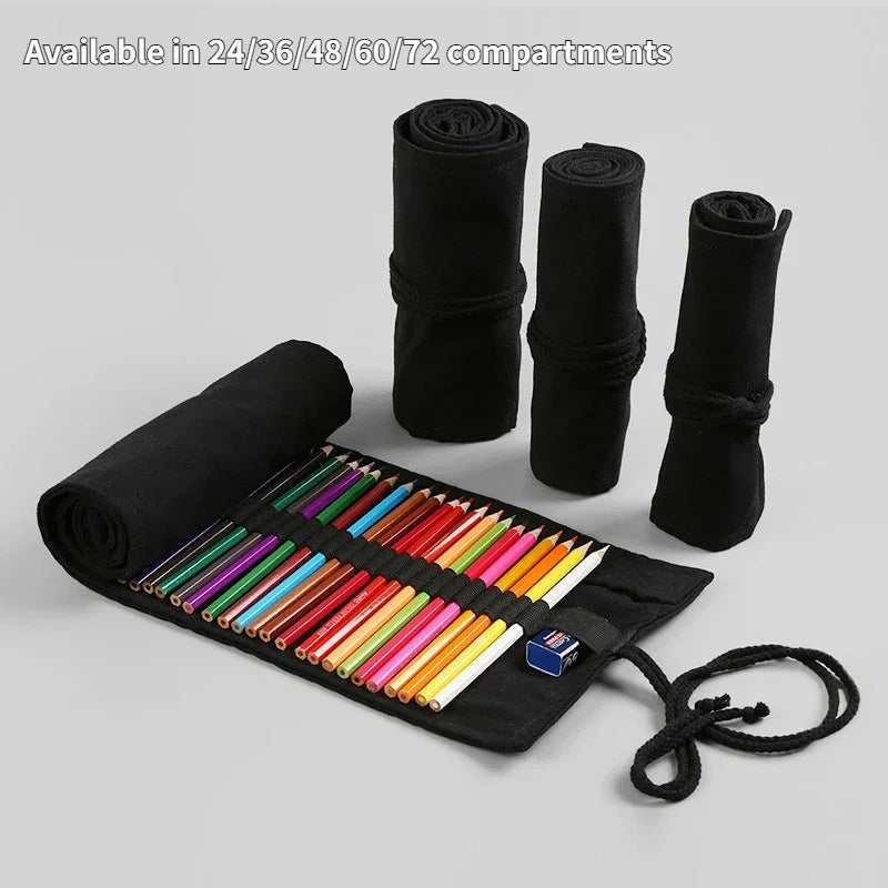 Buy The Best By Artsulli - Art is Long Life Short - Borrence 24/36/48/72 Hole Roll Colored Pencil Case School Students Supplies Paint Brush