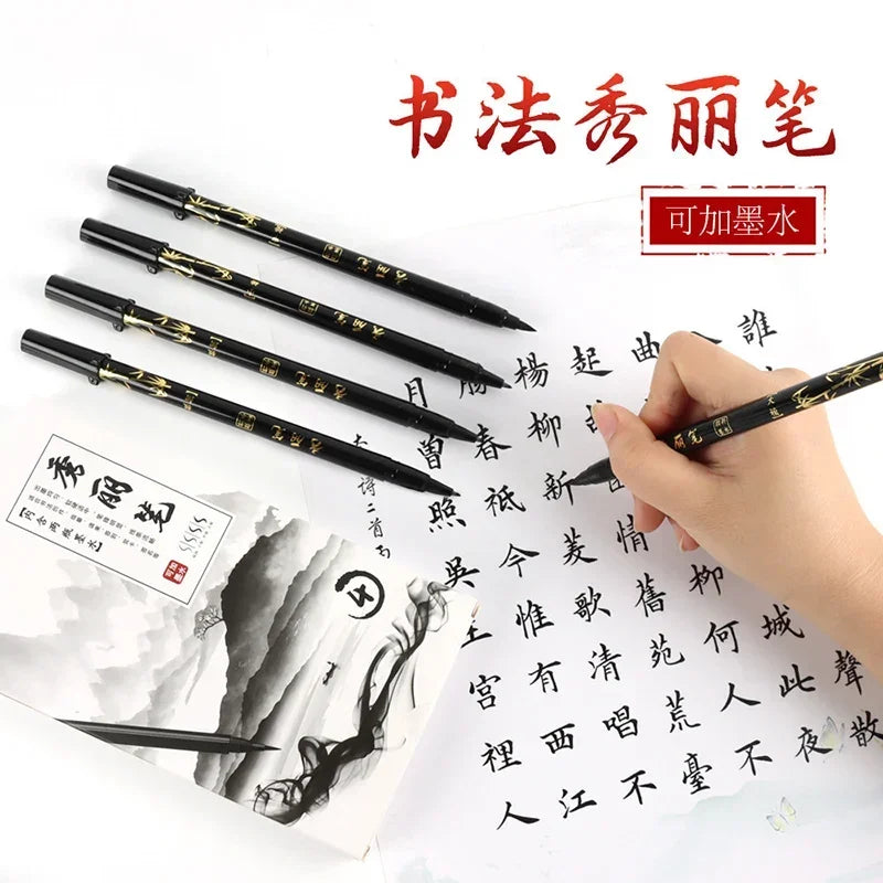 Buy The Best By Artsulli - Art is Long Life Short - Brush Lettering Pens Set Black Ink Refillable Calligraphy Pen Markers Writing Office