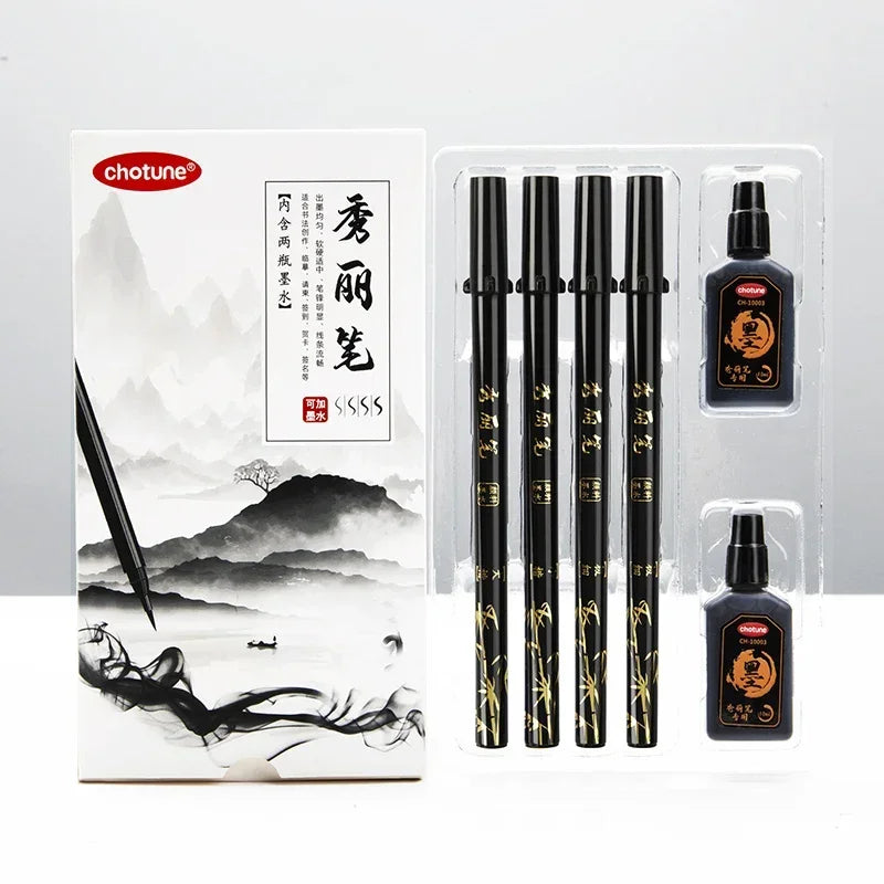 Buy The Best By Artsulli - Art is Long Life Short - Brush Lettering Pens Set Black Ink Refillable Calligraphy Pen Markers Writing Office