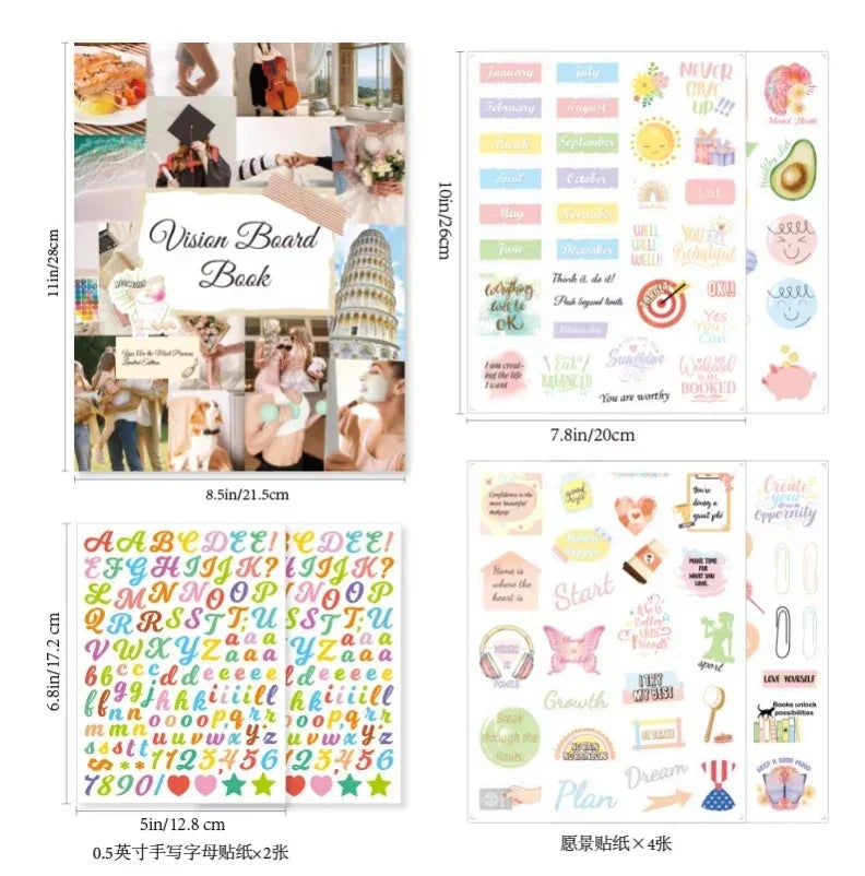 Buy The Best By Artsulli - Art is Long Life Short - Bview Vision Board Kit: Dream Inspiration Stickers Cutouts & Book for Goal Setting