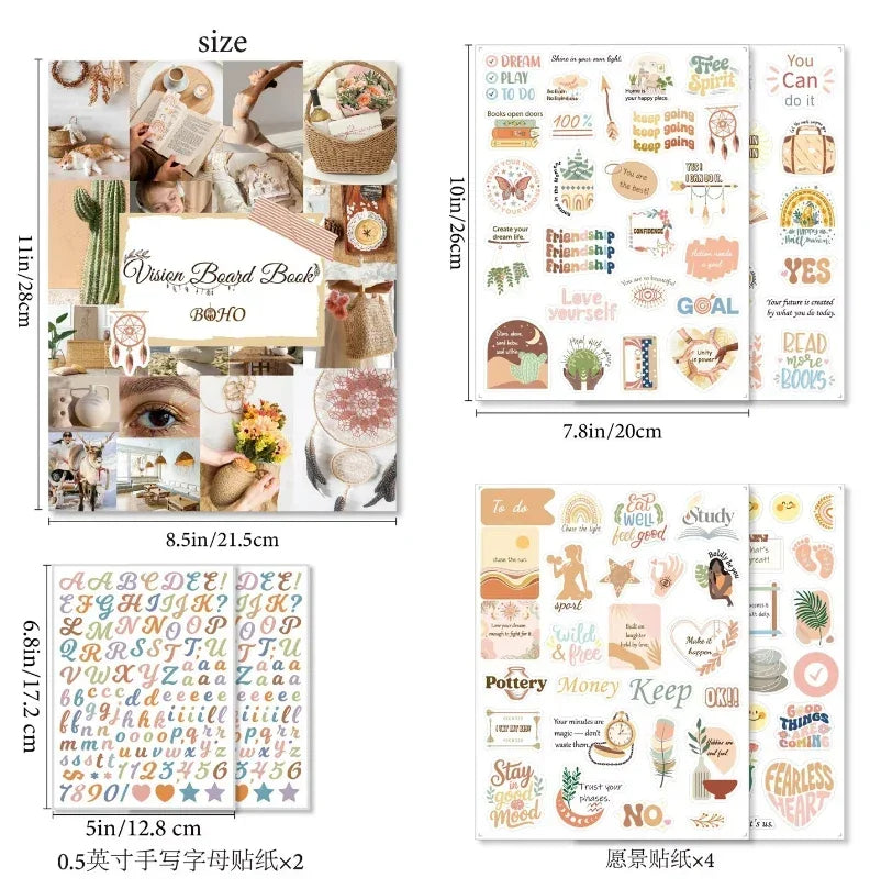 Buy The Best By Artsulli - Art is Long Life Short - Bview Vision Board Kit: Dream Inspiration Stickers Cutouts & Book for Goal Setting
